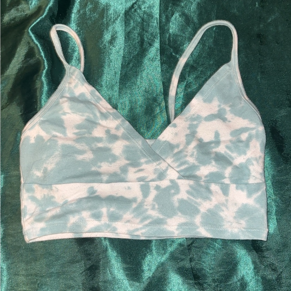 Target Light Blue & White Tie-Dye Bralette